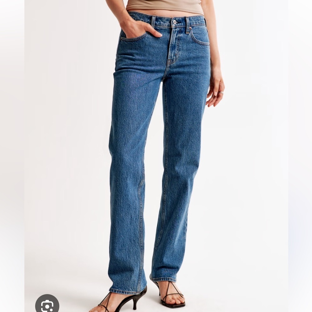 Abercrombie & Fitch Straight-Leg Jeans in Classic Blue